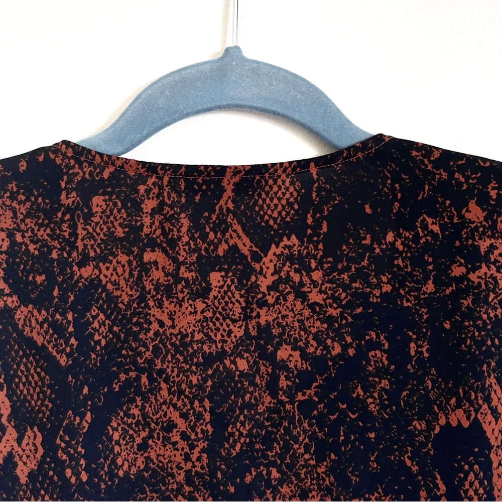 Cabi Border Wrap Python Print Blouse In Orange & … - image 8